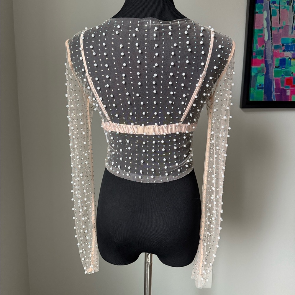 Windsor Pearl Sequin Mesh Top - Picture 4 of 10